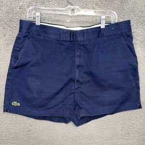 VTG Izod Lacoste Shorts Men's Size 35 x 3 Navy Blue Chino Flat Front Tennis Golf